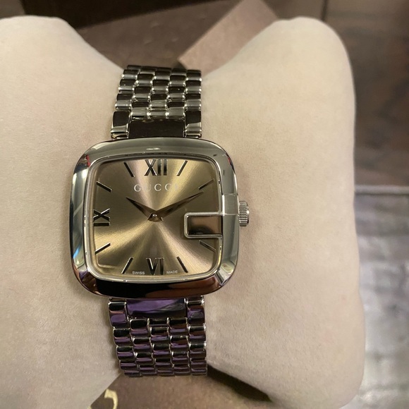 GUCCI Bronze Dial G-Gucci 125.5 Series Stainless Steel Women's Wrist Watch - Picture 6 of 7